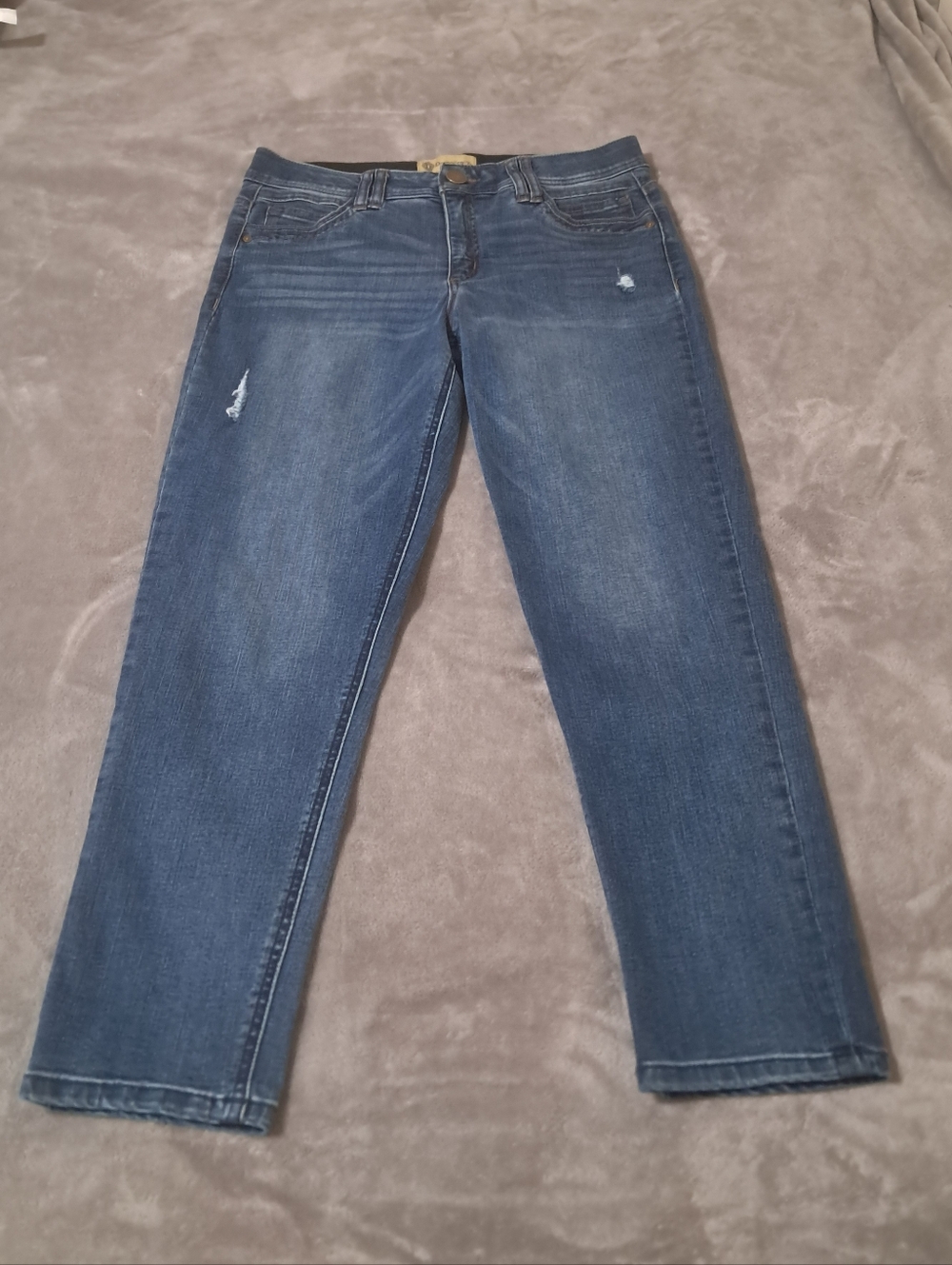 Democracy Womens "Ab" Technology Mid-rise Ankle Skimmer Blue Jeans Sz. 12